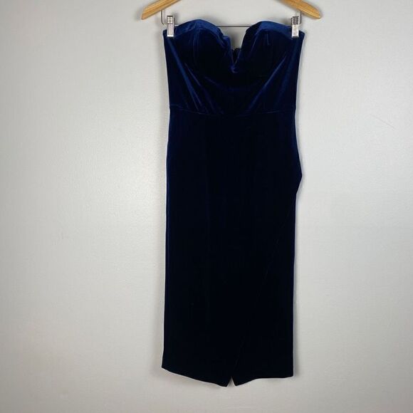 Yumi Kim Velvet Allure Strapless Dress in Navy - Picture 3 of 11